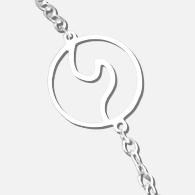 Armband med ankare i trefärgat silver KALA