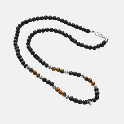 Silverhalsband med blå våg