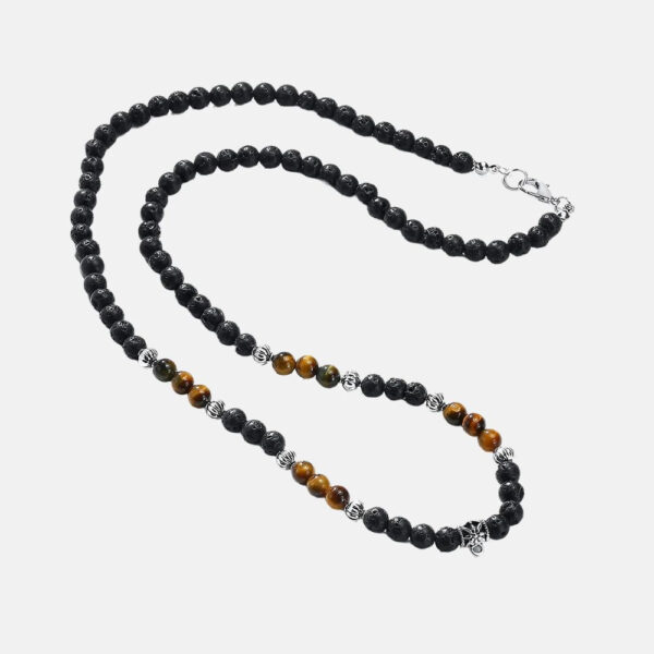 Silverhalsband med blå våg